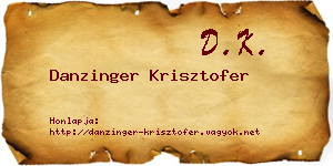 Danzinger Krisztofer névjegykártya